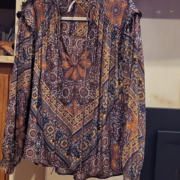Free People Little Runaway Geometric Medallion Print Top. - Picture 3 of 4